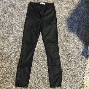 Abercrombie faux leather pants 25/0 regular length. Cross waist. Skinny